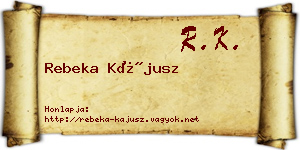Rebeka Kájusz névjegykártya